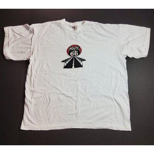 Vintage Big Bear Route 66 Men's White T-Shirt Size XL Single Stitch